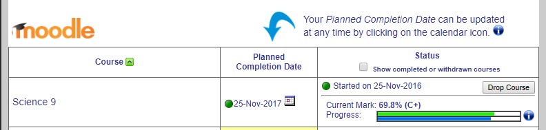 Moodle - Tracking Progress